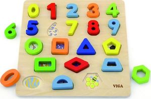 Viga Viga 50119 Puzzle sorter kształtów cyfry i krztałty 1