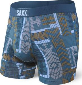 SAXX Bokserki męskie Vibe Boxer Brief Blue Patch Work r. S 1