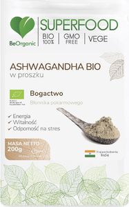 Beorganic Ashwagandha Bio W Proszku 200G Beorganic Żeń-Szeń Indyjski Withania Somnifera 1
