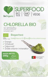 Beorganic Chlorella Bio W Proszku 200G Beorganic Białka Witamina B12 Żelazo Błonnik Pokarmowy Chlorella Vulgaris 1