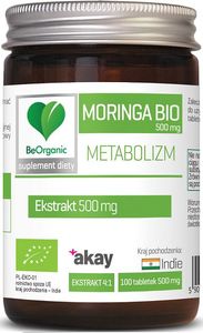 Beorganic Moringa Bio 500Mg 100 Tabl. Beorganic Medicaline Moringa Olejodajna Moringa Oleifera 1