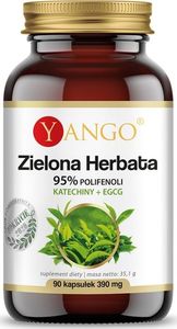 Yango Zielona Herbata Katechiny Egcg 95% Polifenoli 90 Kaps. Yango Ekstrakt Z Liści Zielonej Herbaty Camellia Sinensis 1
