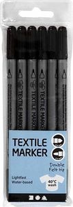 Creativ Company Markery do tkanin Czarne 6 szt. 2
