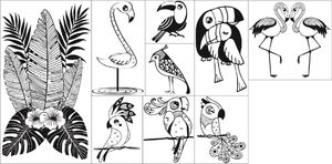 Aladine Stempelki w Pudełku Ptaki Tropikalne 2