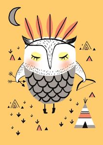 Aladine Obrazek z Farbą Brokatową Sowa 2