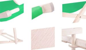 Springos leżak ogrodowy drewniany z materiałem, zielony, uniwersalny (29381) 3