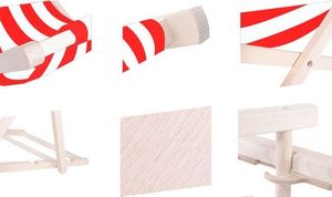 Springos leżak ogrodowy drewniany z materiałem czerwono-białe pasy, uniwersalny (29377) 1