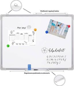 Springos Tablica magnetyczna suchościeralna 90x60 cm z zestawem akcesorii UNIWERSALNY 8