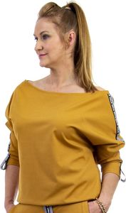 GENESY M146 Bluzka Bluza Lamówka Oversize (36-42) - Żółty Rozm. 36 1