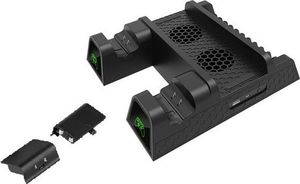 DOBE Stojak pionowy XBOX One fat / S / X - chłodnica, hub USB, stojak do ładowania akumulatorów i stojak do gier 1