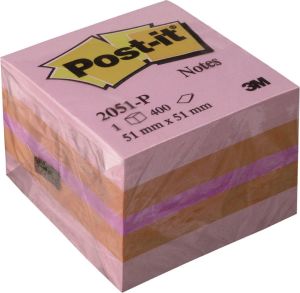 Post-it Bloczek samoprzylepny 51x51/400K różowy (FT510091737) 1