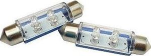Żarówki C5W SV8.5 42mm 4 LED 12V niebieskie uniwersalny 3