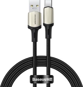 Kabel USB Baseus Baseus Cafule Nylonowy Kabel Przewód Usb - Usb Typ C Do Szybkiego Ładowania Vooc Quick Charge 3.0 5 A 1 M Czarny (Catklf-Va01) 1