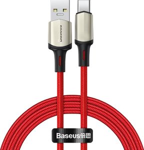 Kabel USB Baseus Baseus Cafule Nylonowy Kabel Przewód Usb - Usb Typ C Do Szybkiego Ładowania Vooc Quick Charge 3.0 5 A 1 M Czerwony (Catklf-Va09) 1