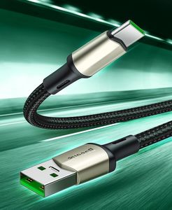 Kabel USB Baseus Baseus Cafule Nylonowy Kabel Przewód Usb - Usb Typ C Do Szybkiego Ładowania Vooc Quick Charge 3.0 5 A 2 M Zielony (Catklf-Vb06) 11