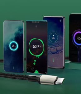 Kabel USB Baseus Baseus Cafule Nylonowy Kabel Przewód Usb - Usb Typ C Do Szybkiego Ładowania Vooc Quick Charge 3.0 5 A 2 M Zielony (Catklf-Vb06) 15