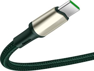 Kabel USB Baseus Baseus Cafule Nylonowy Kabel Przewód Usb - Usb Typ C Do Szybkiego Ładowania Vooc Quick Charge 3.0 5 A 2 M Zielony (Catklf-Vb06) 3