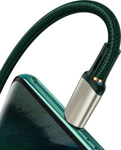 Kabel USB Baseus Baseus Cafule Nylonowy Kabel Przewód Usb - Usb Typ C Do Szybkiego Ładowania Vooc Quick Charge 3.0 5 A 2 M Zielony (Catklf-Vb06) 4