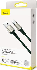 Kabel USB Baseus Baseus Cafule Nylonowy Kabel Przewód Usb - Usb Typ C Do Szybkiego Ładowania Vooc Quick Charge 3.0 5 A 2 M Zielony (Catklf-Vb06) 5