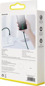 Kabel USB Baseus Baseus Cafule Nylonowy Kabel Przewód Usb - Usb Typ C Do Szybkiego Ładowania Vooc Quick Charge 3.0 5 A 2 M Zielony (Catklf-Vb06) 6