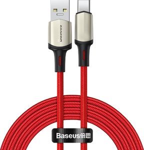 Kabel USB Baseus Baseus Cafule Nylonowy Kabel Przewód Usb - Usb Typ C Do Szybkiego Ładowania Vooc Quick Charge 3.0 5 A 2 M Czerwony (Catklf-Vb09) 1