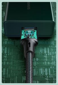 Kabel USB Baseus Baseus Cafule Nylonowy Kabel Przewód Usb - Usb Typ C Do Szybkiego Ładowania Vooc Quick Charge 3.0 5 A 2 M Czerwony (Catklf-Vb09) 12