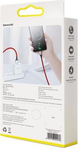Kabel USB Baseus Baseus Cafule Nylonowy Kabel Przewód Usb - Usb Typ C Do Szybkiego Ładowania Vooc Quick Charge 3.0 5 A 2 M Czerwony (Catklf-Vb09) 6