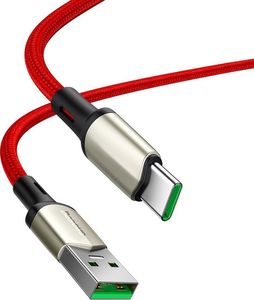 Kabel USB Baseus Baseus Cafule Nylonowy Kabel Przewód Usb - Usb Typ C Do Szybkiego Ładowania Vooc Quick Charge 3.0 5 A 2 M Czerwony (Catklf-Vb09) 8