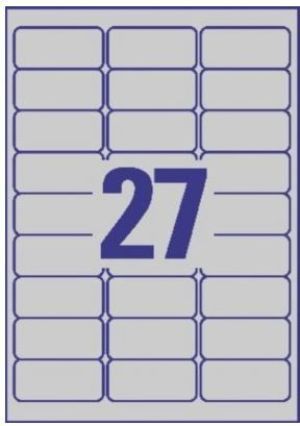 Avery Zweckform Etykiety znamionowe, srebrne 63.5x29.6mm 20 arkuszy (L6011-20) 2