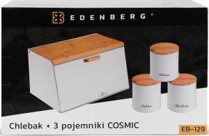 Chlebak Edenberg Chlebak Edenberg EB 129 metal + 3 pojemniki biały 3