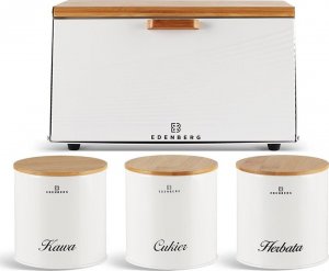 Chlebak Edenberg Chlebak Edenberg EB 129 metal + 3 pojemniki biały 4