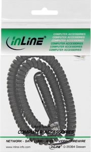 InLine InLine Kabel spiralny słuchawki, RJ10 4P4C M / M, czarny, max. 4m 3