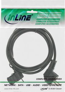 Kabel zasilający InLine typu F niemiecki C13 lewo- kątowy czarny 0.3 m 2