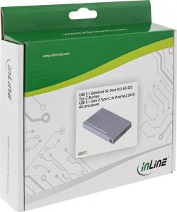 Kieszeń InLine USB-C 3.2 Gen 2 - 2x M.2 SATA SSD (00031C) 4