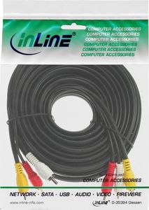 Kabel InLine RCA (Cinch) x3 - RCA (Cinch) x3 10m czarny (89610) 2