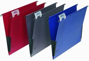 Elba Teczka zawieszana A4 Chic z płóciennymi boczkami, żółty (EB1019) 2