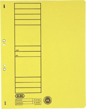 Elba Skoroszyt kartonowy oczkowy, A4, pełny, żółty (EB5249) 1
