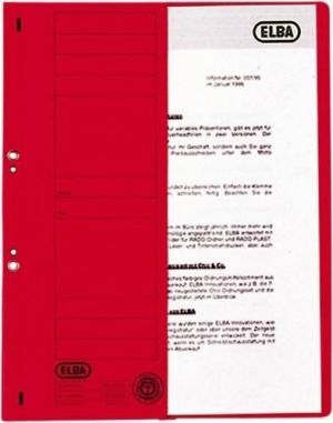 Elba Skoroszyt kartonowy oczkowy, A4, połówkowy, czerwony (EB5477) 1