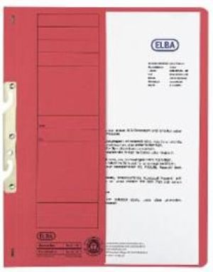 Elba Skoroszyt kartonowy hakowy, A4, połówkowy, czerwony (EB5241) 1