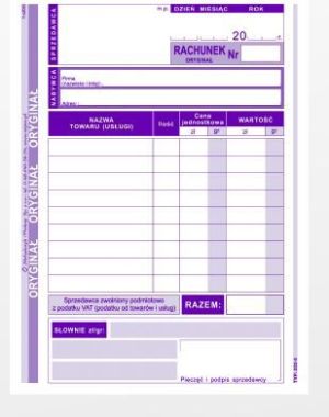 Michalczyk & Prokop Rachunek dla zwolnionych podmiotowo z VAT A6 80 kartek (232-5) 2