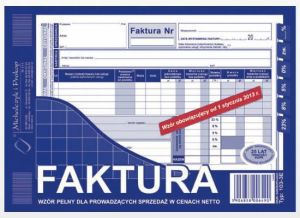 Michalczyk & Prokop Faktura wzór pełny dla prowadzących sprzedaż w cenach netto A5 80 kartek (103-3E) 1