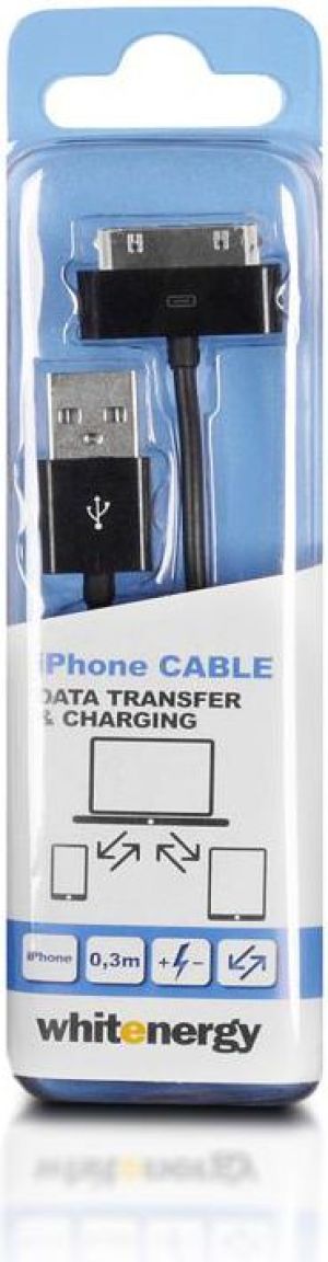 Kabel USB Whitenergy USB-A - Apple 30-Pin 0.3 m Czarny (09971) 2