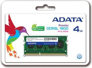 Pamięć do laptopa ADATA Premier, SODIMM, DDR3L, 4 GB, 1600 MHz, CL11 (ADDS1600W4G11-S) 1