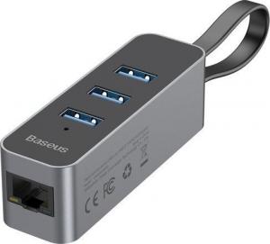 HUB USB Baseus 1x RJ-45 + 3x USB-A 3.0 (CAHUB-AH0G) 3