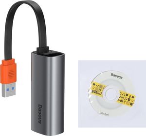 Karta sieciowa Baseus USB - RJ-45 Szary  (CAHUB-AD0G) 1