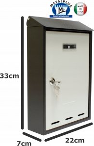 Metalplus METALPLUS Skrzynka na listy pocztowa czarno-szara 2