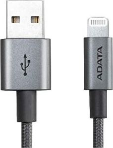 Kabel USB ADATA USB-A - Lightning 1 m Grafitowy (AMFIAL-1MK-CTI) 1