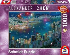 Schmidt Spiele Puzzle PQ 1000 Fajerwerki nad Hongkongiem 1