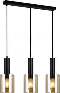 Lampa wisząca Italux Lampa sufitowa czarna nowoczesna Italux Sardo PND-5581-3-BK+AMB 1