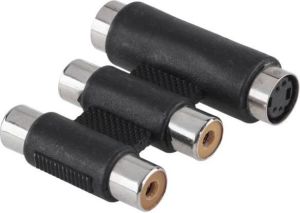 Adapter AV RCA (Cinch) x2 - RCA (Cinch) x2 czarny (ZLA0318) 1